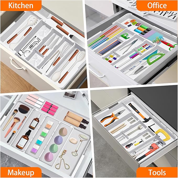 Large Utensil Drawer Organizer Expandable Silverware Organizer - Image 9