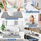 5pcs Stone Dish Drying Mats for Kitchen Counter, Quick Dry Water-Absorbent - Image 5