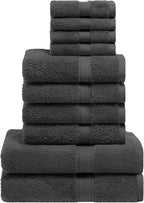 Superior Egyptian Cotton Solid Towel Set, Washcloths 13” x 13”, Hand Towels 20” - Image 4