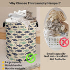 Cute Japanese-Style Fish Foldable Laundry Hamper - Image 3