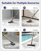 Small Floor Scrub Brush with Length Adjustable Long Handle, 3 in 1 Heavy-Duty - Image 6