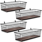 4 Set Portable Metal Farmhouse Wall Decor Storage Organizer Basket Bin - Image 2
