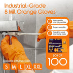Inspire Heavy Duty Orange Nitrile Gloves | ULTRA 8 Mil Diamond Textured Grip | - Image 7
