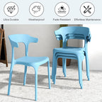 VECELO 4 Pack Plastic Stacking Chairs, Stackable Dining Chairs for Kitchen Restaurant Patio, Portable Indoor Outdoor Use, No Assembly Required, Blue - Image 5