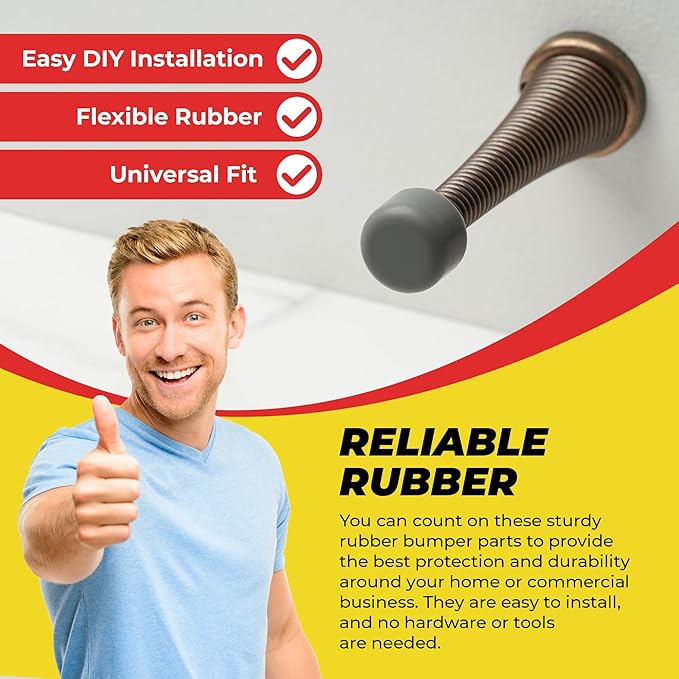 Premium Rubber Door Stop Stud Replacement Tips – Doorstopper Bumpers, Springe - Image 7