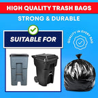 Tasker 95-96 Gallon Trash Bags Heavy Duty 95-100 Gallon Trash Bags│Black Heavy - Image 3