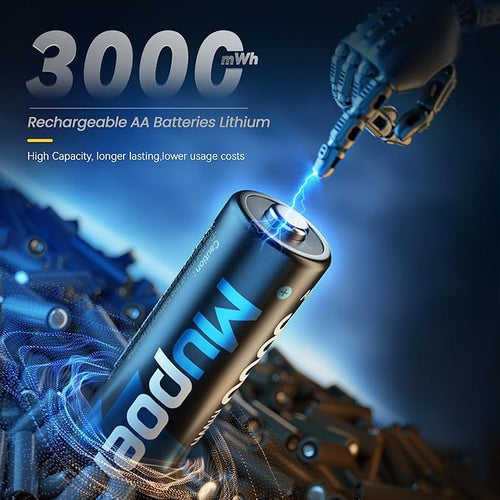 12 Pack Rechargeable AA Batteries Lithium - Image 2