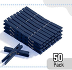 Mr. Pen- Wooden Clothes Pins, Natural Wood, 50 Pack, 2.9 Inch, Dark Blue - Image 2
