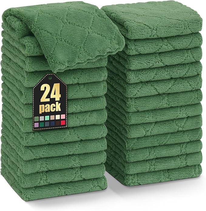 Homaxy 24 Pack Kitchen Dish Cloths, Super Soft and Absorbent Coral Velvet Dish by Homaxy