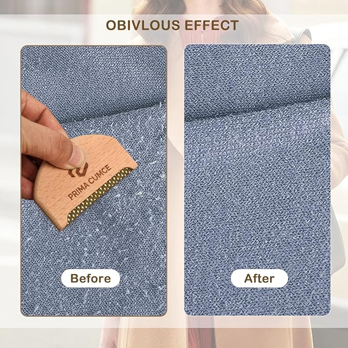 2 PCS Wooden Sweater Comb for De-Pilling Cashmere, Manual Lint Remover - Image 3