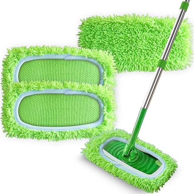 3 Pack Reusable Microfiber Mop Pads Compatible by GreatHomeCleaningHelper