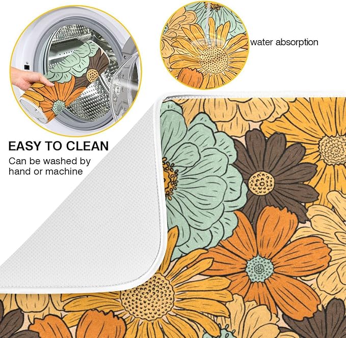 Super Absorbent Dish Drying Mat, Microfiber Fast-Drying Dish Mat, Kitchen Dish - Image 2