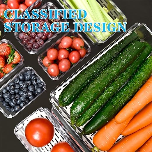 POMEAT 10 Pack Fridge Organizer, Stackable Refrigerator Organizer Bins - Image 6