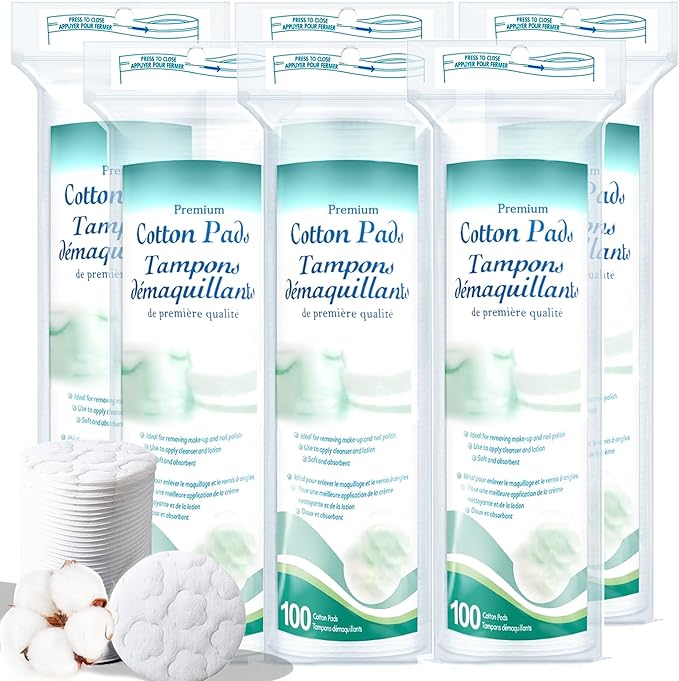 Premium Cotton Rounds for Face, 100% Pure & Natural Facial Cleansing Round Pads by Unknown