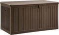 YITAHOME XXL 230 Gallon Large Deck Box,Outdoor Storage for Patio Furniture Cushions,Garden Tools with Flexible Divider,Waterproof,Lockable (Brown) by YITAHOME
