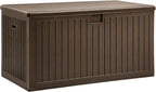 YITAHOME XXL 230 Gallon Large Deck Box,Outdoor Storage for Patio Furniture Cushions,Garden Tools with Flexible Divider,Waterproof,Lockable (Brown) by YITAHOME