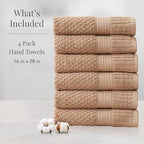 NY Loft 100% Cotton Hand Towel 6 Pack Hand Towel Set | Super Soft & Absorbent - Image 2