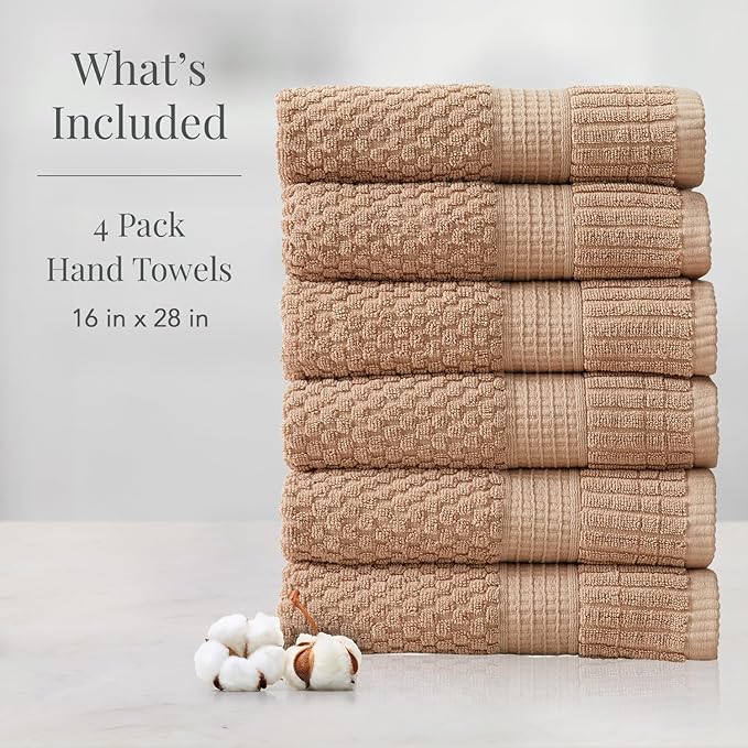 NY Loft 100% Cotton Hand Towel 6 Pack Hand Towel Set | Super Soft & Absorbent - Image 2
