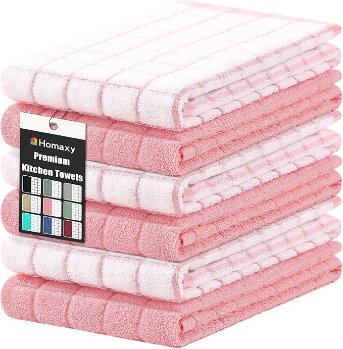 Homaxy Premium Cotton Kitchen Towels 16"x 28", Large Natural Ring Spun 390 GSM by Homaxy