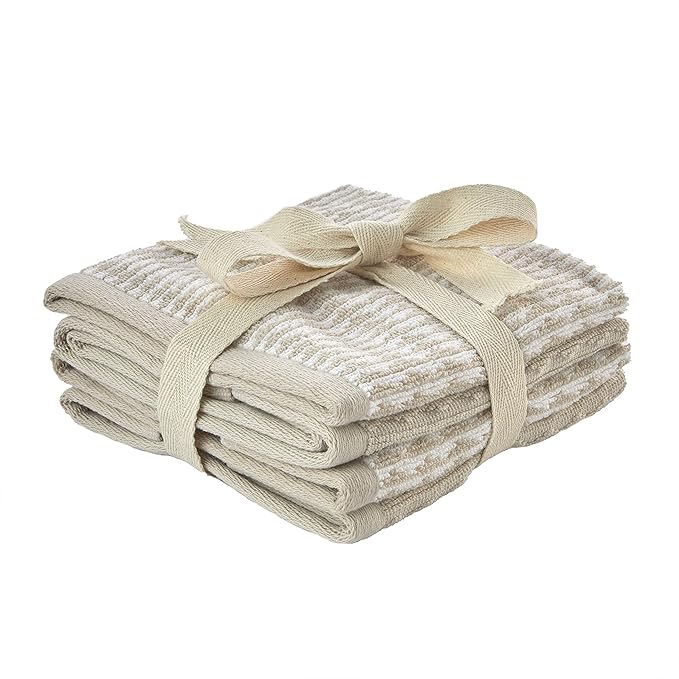 SKL Home Longborough 100% Turkish Cotton Premium 4-Piece Washcloth Set by SKLHomebySaturdayKnightLtd