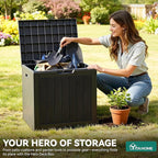 YITAHOME 30 Gallon Deck Box Outdoor Storage Box, Waterproof Resin Package Delivery and Storage Box with Lockable Lid for Patio Furniture Cushions, Pool Accessories, Garden Tools, Black - Image 3