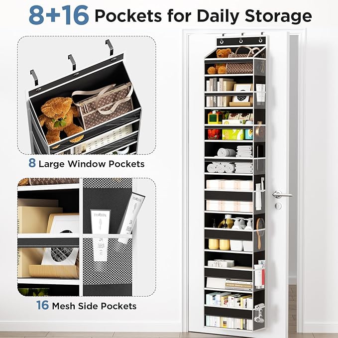 Over The Door Organizer, 8 Shelf Door Hanging Organizers - Image 4