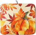 Autumn Pumpkin Maple Leaf Dish Drying Mat by Sweetshow