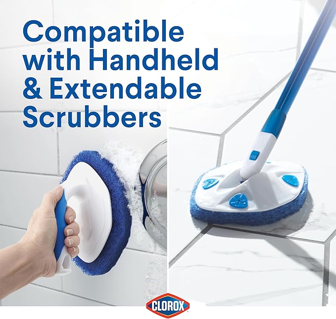 Clorox Extendable Tub & Tile Scrubber Refill, Diamond-Shaped Head Replacement - Image 2