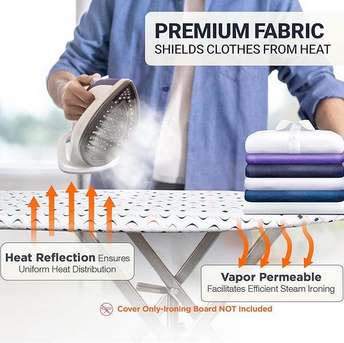 Ironing Board Cover and Pad 15"x54" Extra Thick Natural Cotton, Scorch and - Image 6