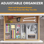 SpaceAid 7-Piece Bamboo Drawer Organizer Storage Boxes Set, Wood Tray Junk - Image 5