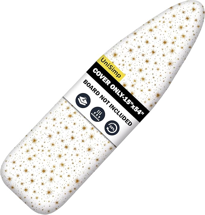 Ironing Board Cover and Pad 15"x54" Extra Thick Natural Cotton, Scorch and by UniSimp