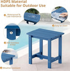 LUE BONA Outdoor Rocking Chairs Set, 3-Piece, HDPS Poly Porch Rockers with Table, Plastic Weather Resistant Rocking Chair Set for Outdoor Indoor, Garden, Backyard, 350lb, Navy Blue Chairs+Table - Image 5