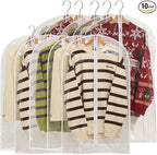 All Clear Garment Bags for Hanging Clothes, Plastic Dustproof Suit Cover Bags by Perber