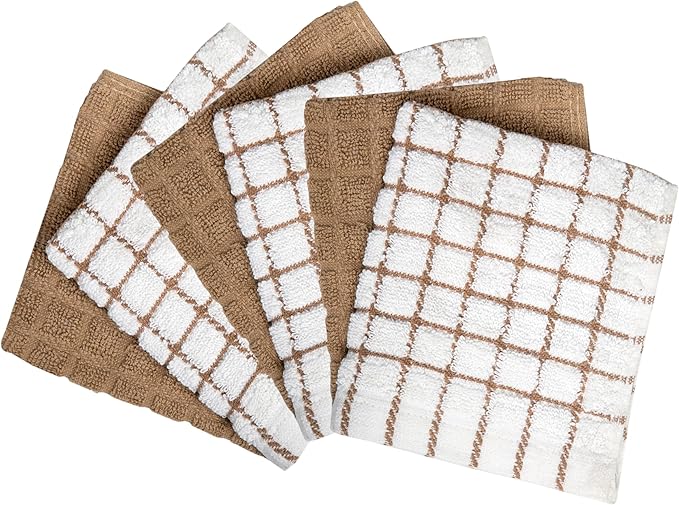 Bumble Premium Cotton Dish Cloths 12" x 12"| Tan Design | 405 GSM | Highly - Image 2