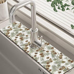 Abstract Pine Cones Sink Faucet Absorbing Mat Splash Guard Behind Faucet Sink by Unknown