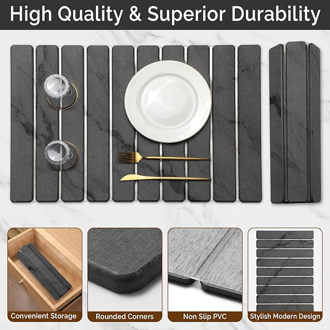 Large Stone Dish Drying Mat for Kitchen Counter, Quick Dry Stone Dishes Mats - Image 5