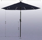 ABCCANOPY Durable Solar Led Patio Umbrellas with 32LED Lights 11FT (Navy Blue) - Image 3
