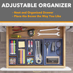 SpaceAid 7-Piece Bamboo Drawer Organizer Storage Boxes Set, Wood Tray Junk - Image 5