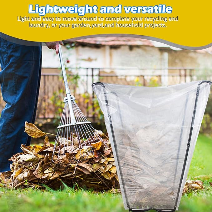 DOUBFIVSY Garden Trash Bag Holder, Heavy Duty Metal Outdoor Leaf Bag Holder - Image 2