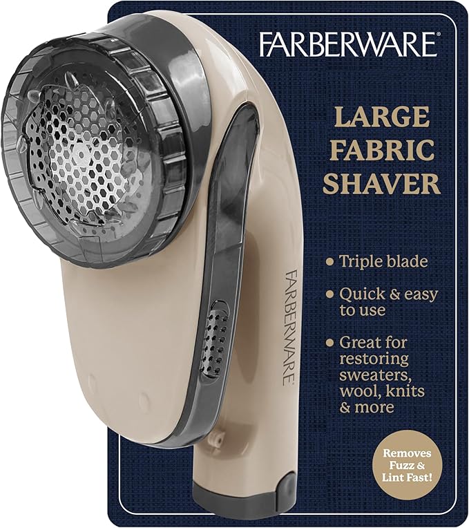 Farberware Large Lint Remover Fabric Shaver – Battery Operated Lint Shaver by BestBrands