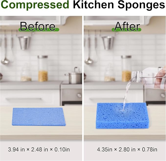 15 Pcs Cellulose Sponges Kitchen, 5 Colors Non-Scratch Colorful Sponges - Image 2