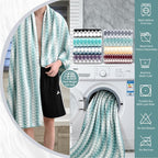 8 Piece Bathroom Towel Set Aqua |2 Oversized Large Bath Towels Sheet, 2 Hand - Image 3