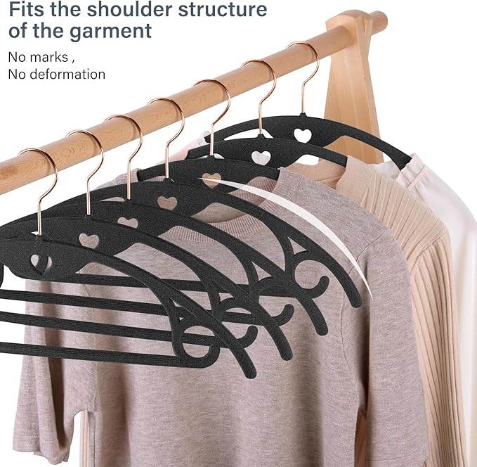 IEOKE Velvet Hangers 30 Pack: Felt Clothes Hangers Heavy Duty Shirt Sweater - Image 6