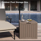EAST OAK Outdoor Storage Box, 31 Gallon Deck Box, Waterproof Resin Storage Bin for Patio Cushions, Gardening Tools, Accessories, Lockable, UV Resistant, Brown - Image 9