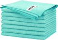FIXSMITH Turquoise Microfiber Cleaning Cloth -Pack of 8, Highly Absorbent by FIXSMITH