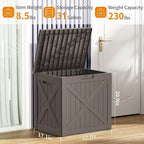 31 Gallon Outdoor Storage Box, Large Resin Deck Box for Patio Cushions, Garden Tools, Pool Accessories, Waterproof and Lockable Design, Storage Bench for Backyard & Deck(Gray) - Image 2