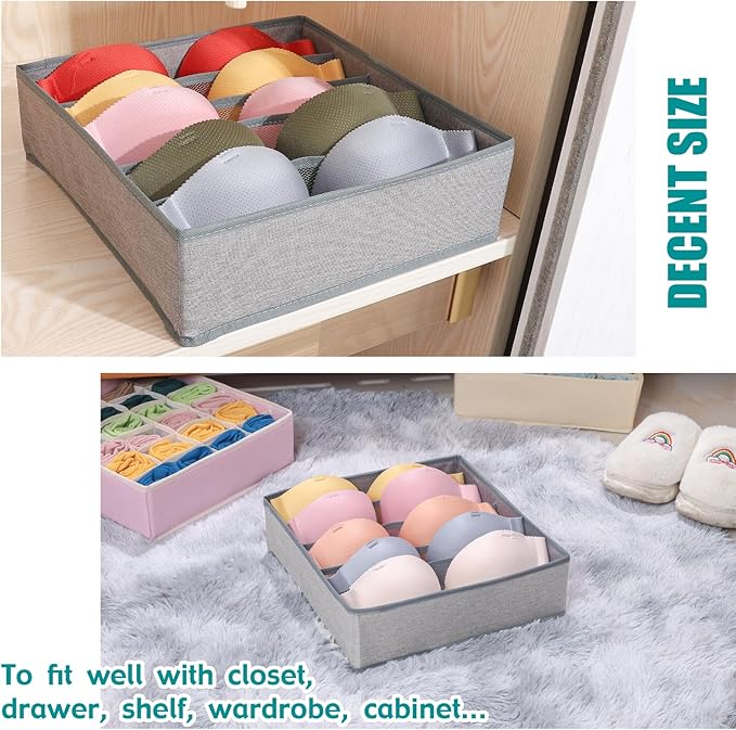 Drawer under Cabinet Clothes Organizer 5 Cell Foldable Storage Cubes Underwear - Image 3