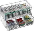 BTSKY 2 Pack Clear Acrylic Battery Storage Organizer by BTSKY
