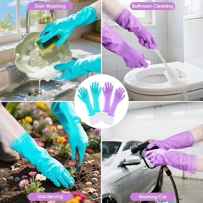 Elgood Reusable Long Dishwashing Cleaning Gloves - Image 6