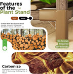 Bamworld Plant Stand with Wheels for Indoor Plants Wood Outdoor Tiered Shelf 3 Tire 7 Potted Ladder Plant Holder Table Pot Stand for Window Garden Balcony Patio Living Room (natureDL) - Image 5